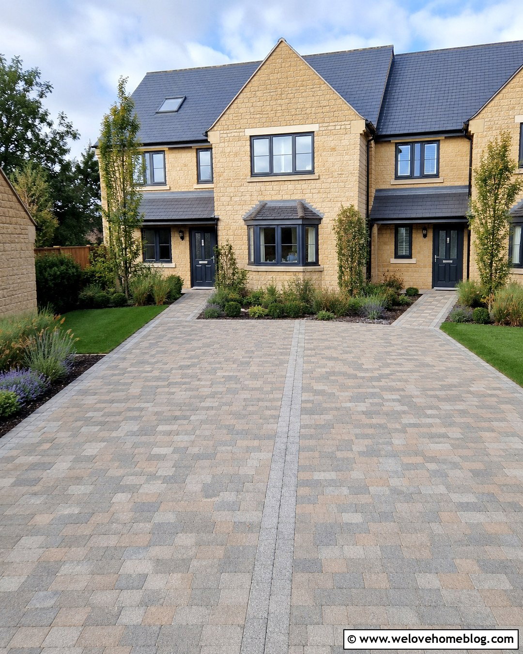 Shared Driveway With A Planted Boundary - 20 Driveway Landscaping Uk Ideas