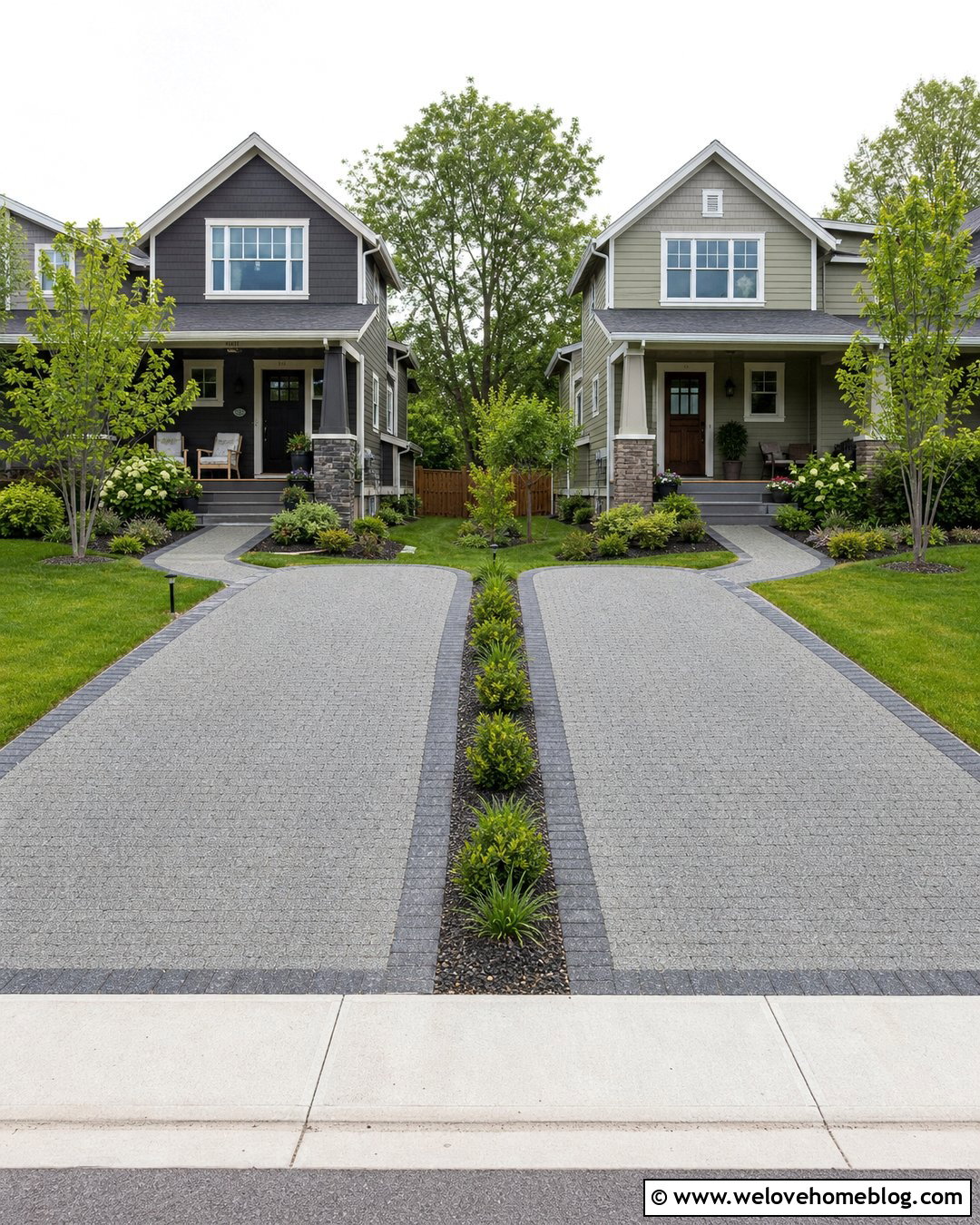 Shared Driveway With Separate Parking Pads - 30 Small Driveway Parking Ideas