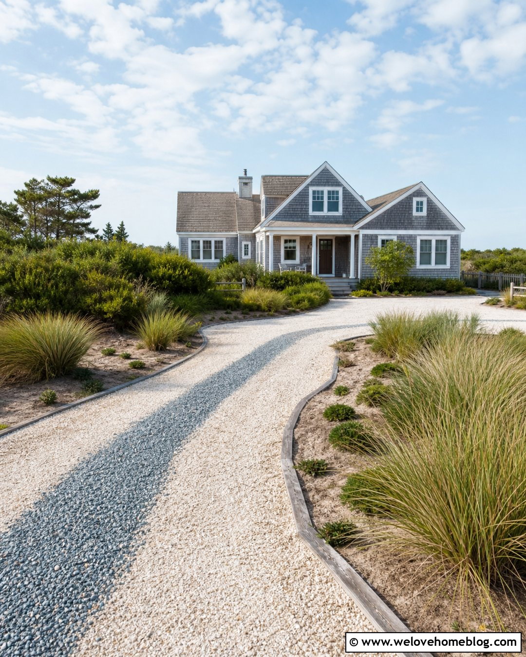 Shell Track Driveway With Coastal Landscaping - 20 2 Track Driveway ideas