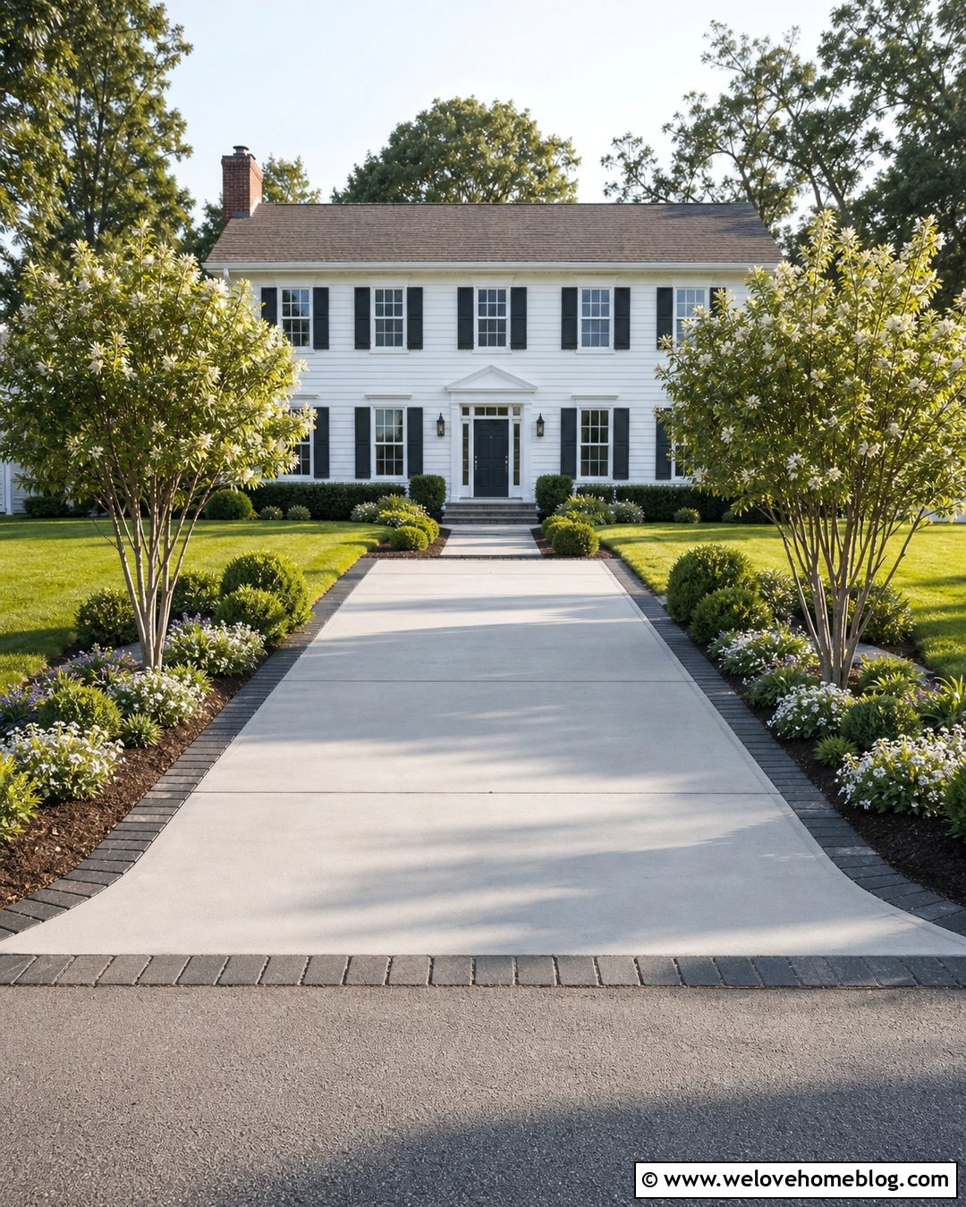 Short Driveway With Dwarf Trees - 25 Short Driveway Landscaping Ideas
