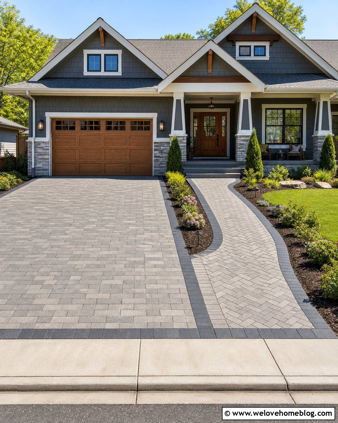 Short Driveway With Matching Front Walkway - 25 short driveway ideas