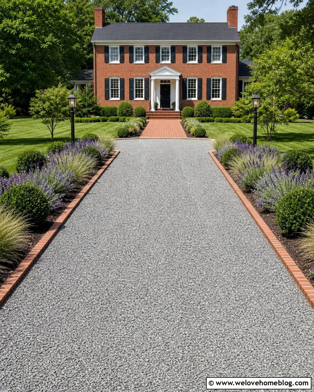 Short Gravel Driveway With Brick Edging - 25 Short Driveway Landscaping Ideas
