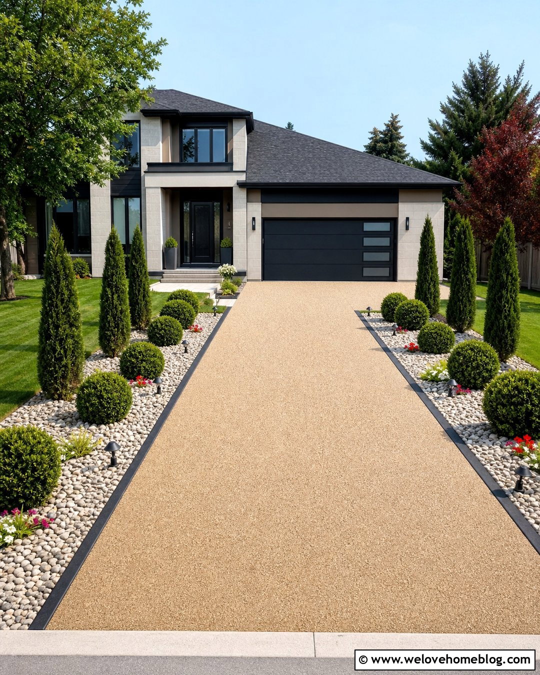 Side Driveway Landscaping With Evergreen Shrubs - 45 side of driveway landscaping ideas