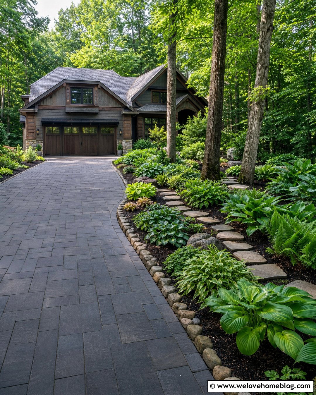 Side Driveway Landscaping With Hostas - 45 side of driveway landscaping ideas