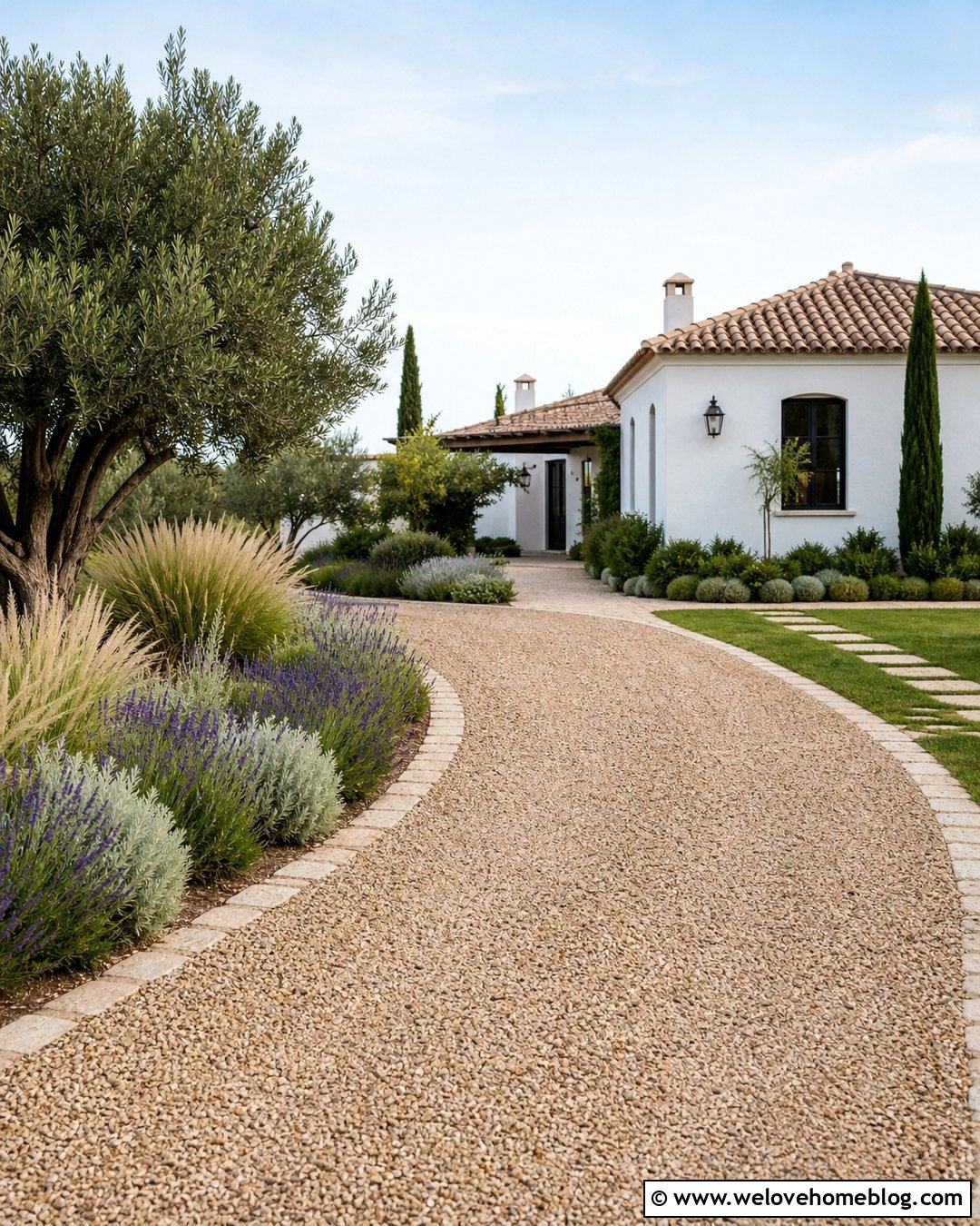Side Driveway Landscaping With Lavender - 45 side of driveway landscaping ideas