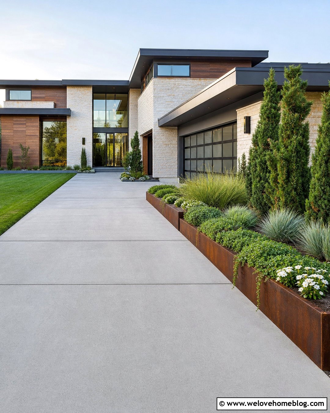 Side Driveway Landscaping With Raised Planters - 45 side of driveway landscaping ideas