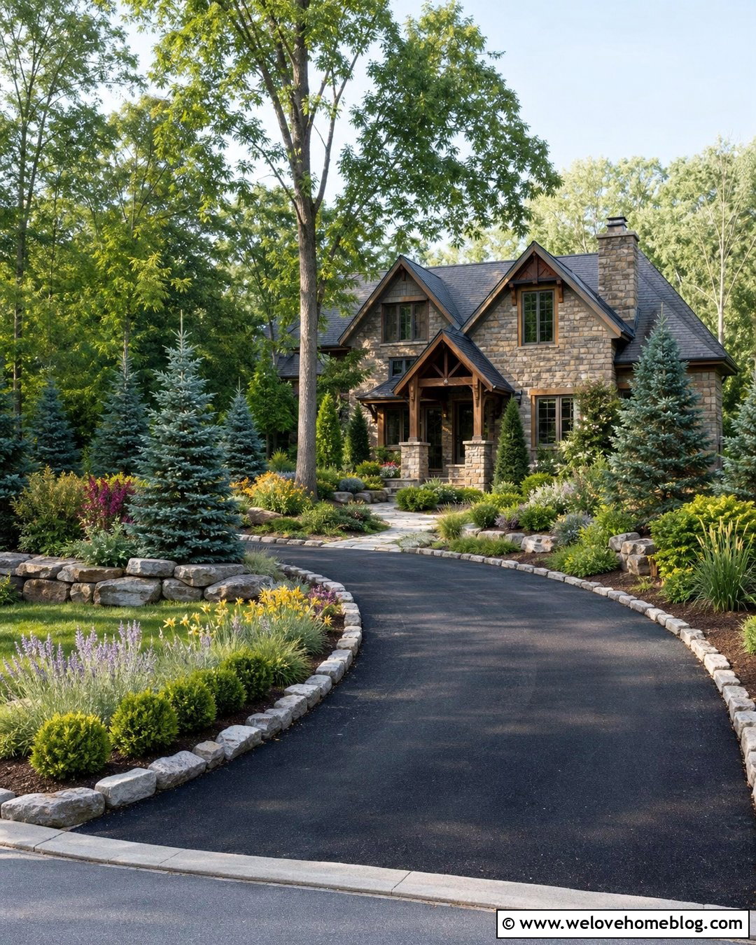 Side Driveway Landscaping With Stone Edging - 45 side of driveway landscaping ideas