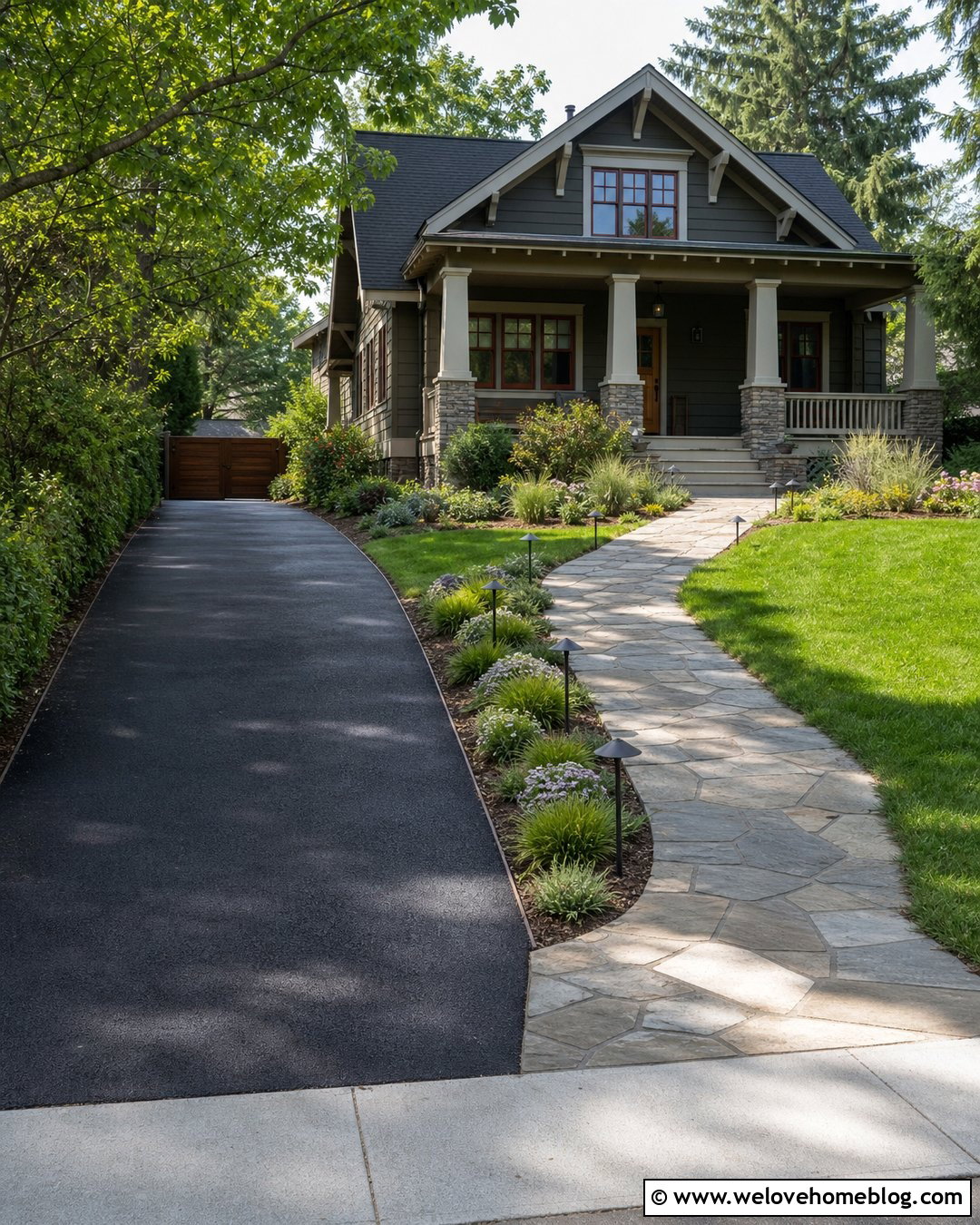 Side Driveway Landscaping With a Garden Path - 45 side of driveway landscaping ideas