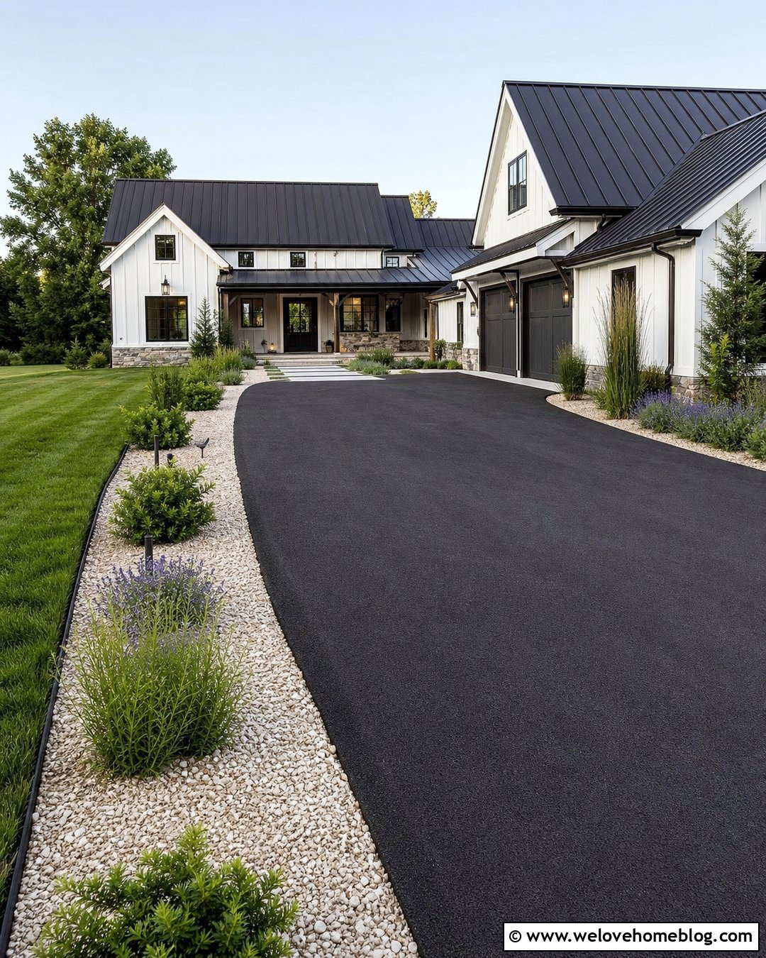 Side Driveway Landscaping With a Gravel Border - 45 side of driveway landscaping ideas