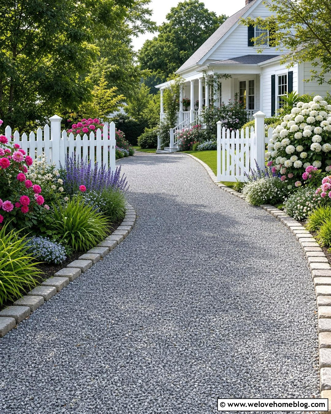 Side Driveway Landscaping With a Picket Fence - 45 side of driveway landscaping ideas