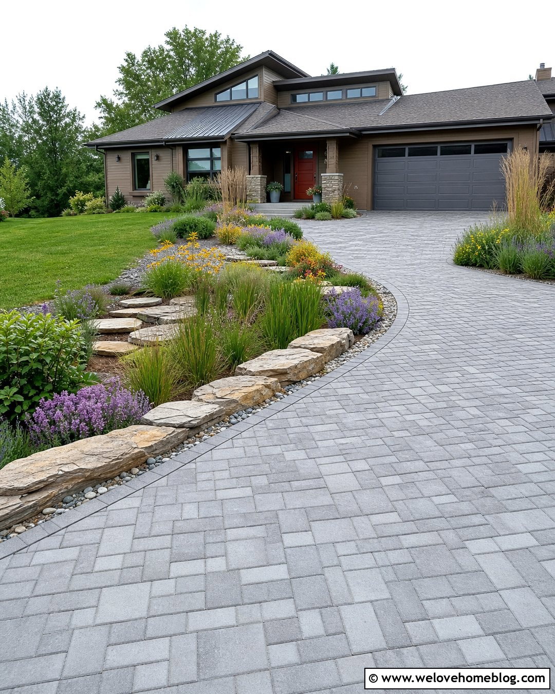 Side Driveway Landscaping With a Rain Garden - 45 side of driveway landscaping ideas