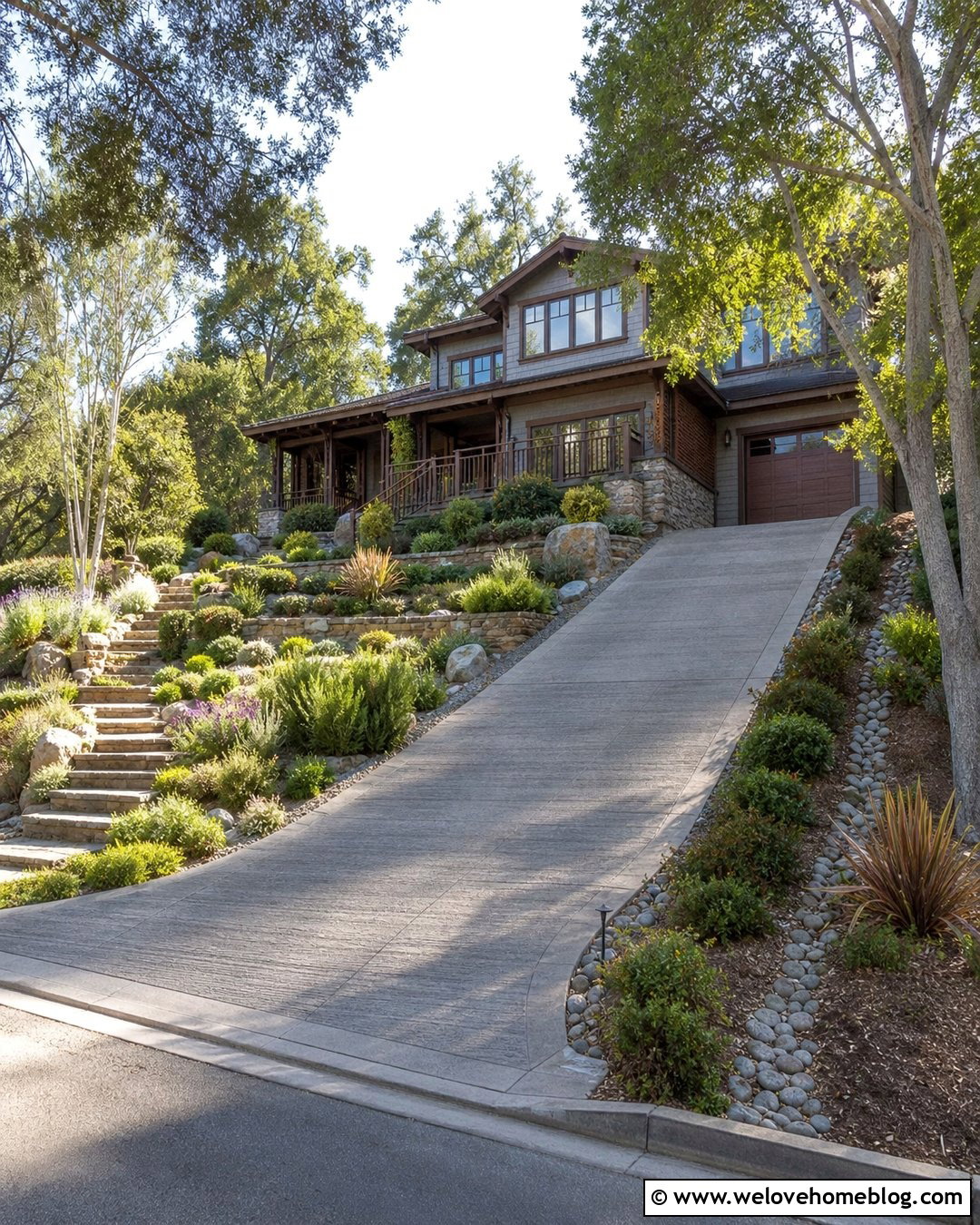 Side Driveway Landscaping for a Sloped Yard - 45 side of driveway landscaping ideas