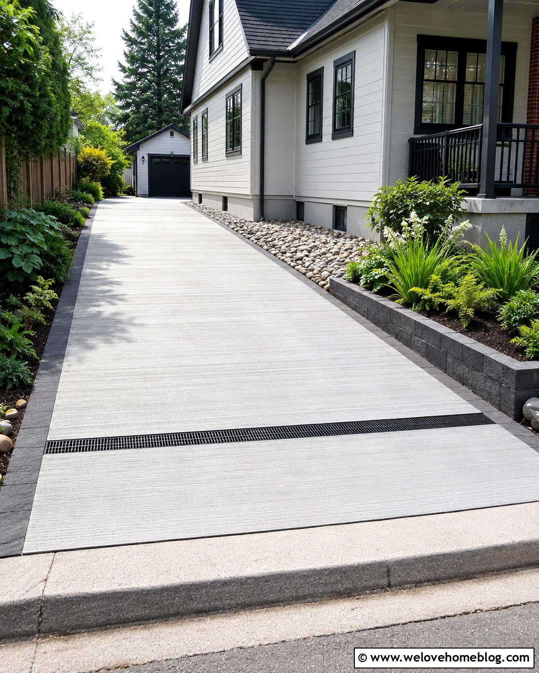 Side Driveway With Drainage Channel - 20 Driveway Side Of House Ideas