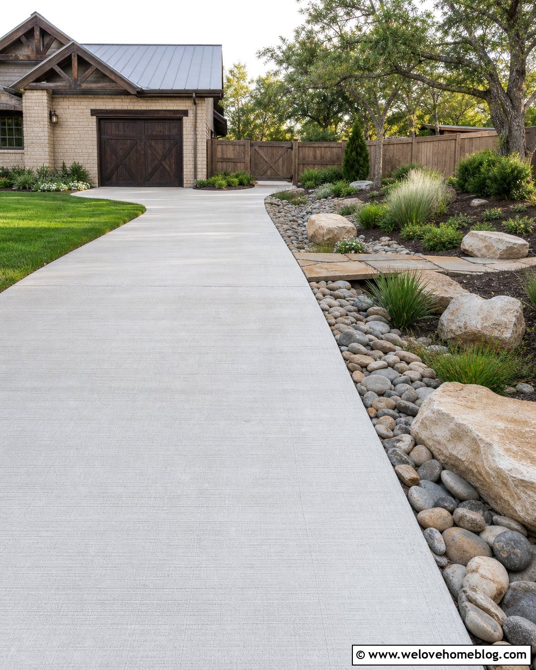 Side Driveway With Dry Creek Bed - 20 side driveway landscaping ideas