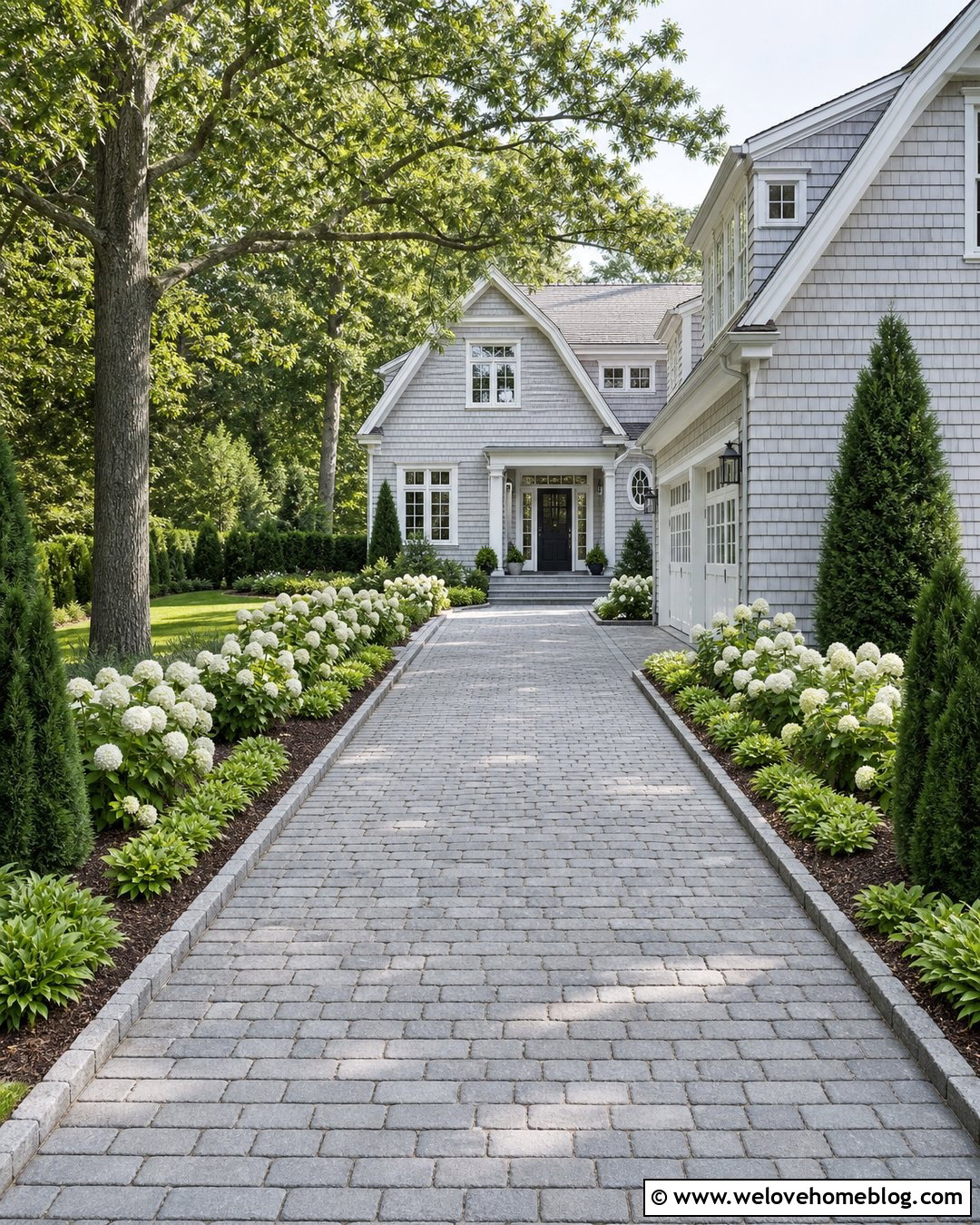 Side Driveway With Hydrangea Border - 20 side driveway landscaping ideas
