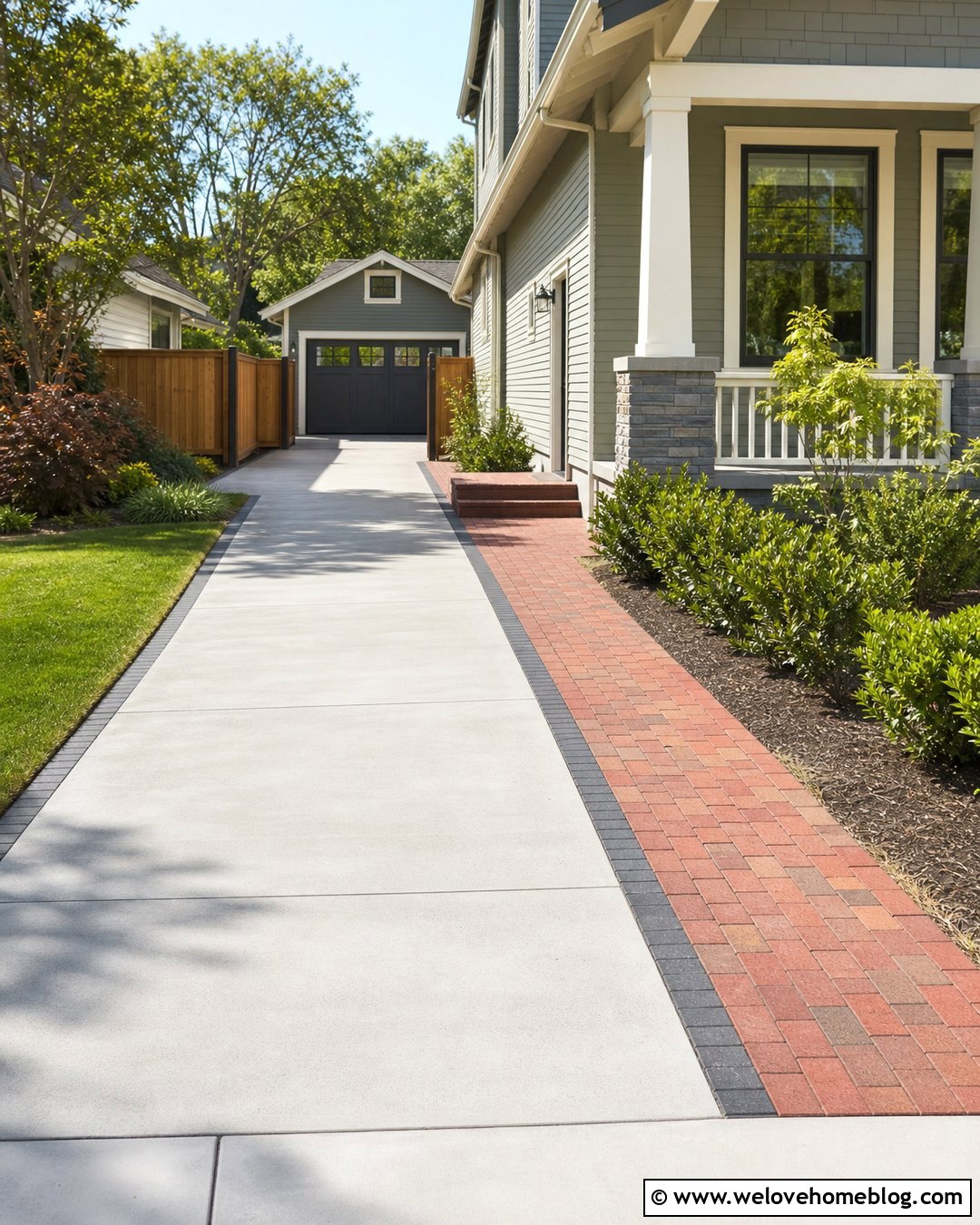 Side Driveway With Side Entrance Walkway