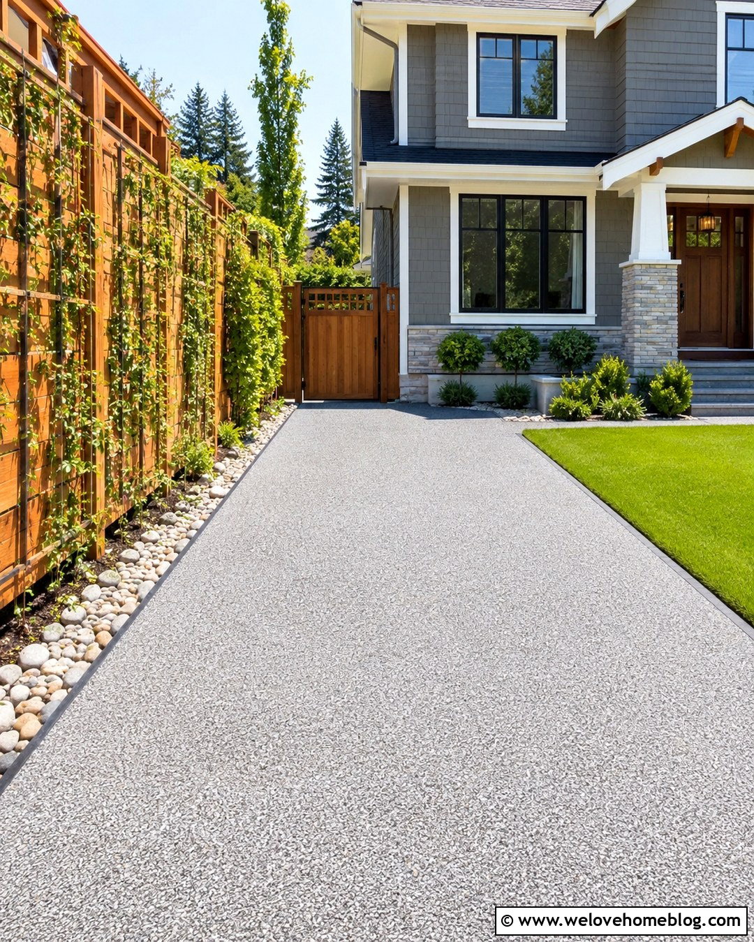 Side Driveway With Trellis Screening - 20 Driveway Side Of House Ideas