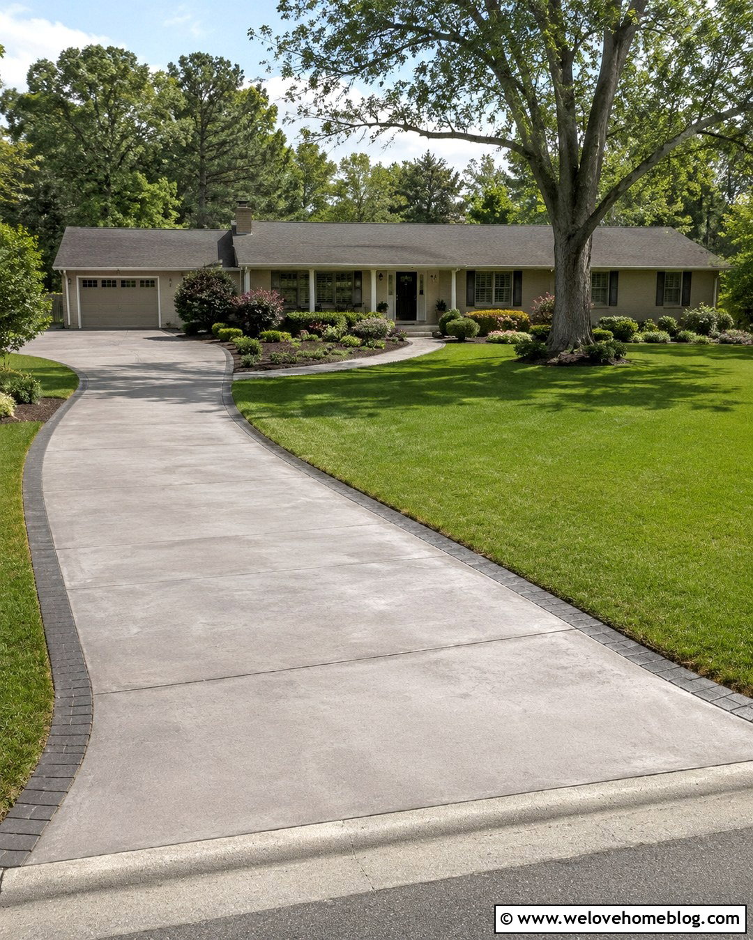 Side Entry Driveway With Open Front Lawn - 20 big front yard landscaping driveways ideas
