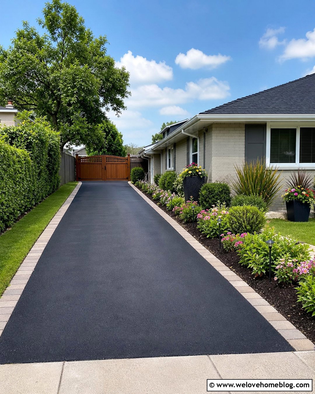 Side House Asphalt Driveway With Budget Landscaping - 20 driveways landscaping for side of house ideas