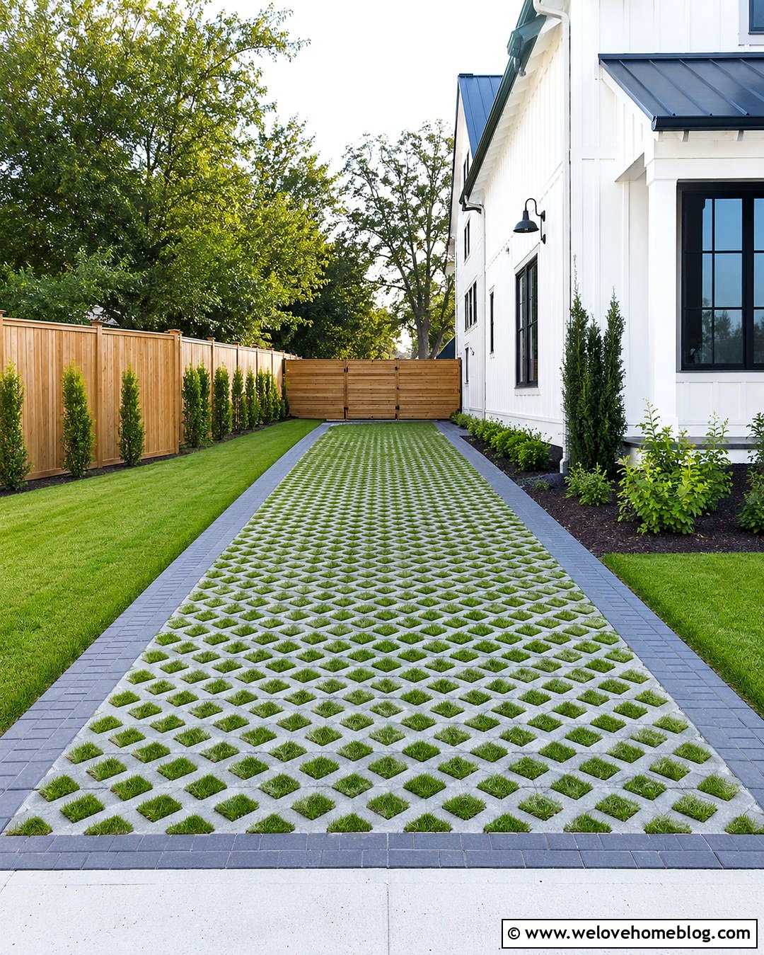 Side Yard Driveway With Grass Pavers - 20 Side Yard Driveway Ideas