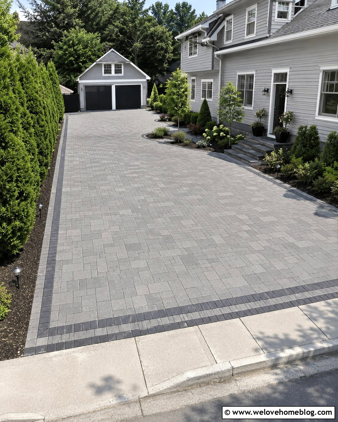 Side Yard Driveway With Rear Parking Court - 20 Side Yard Driveway Ideas
