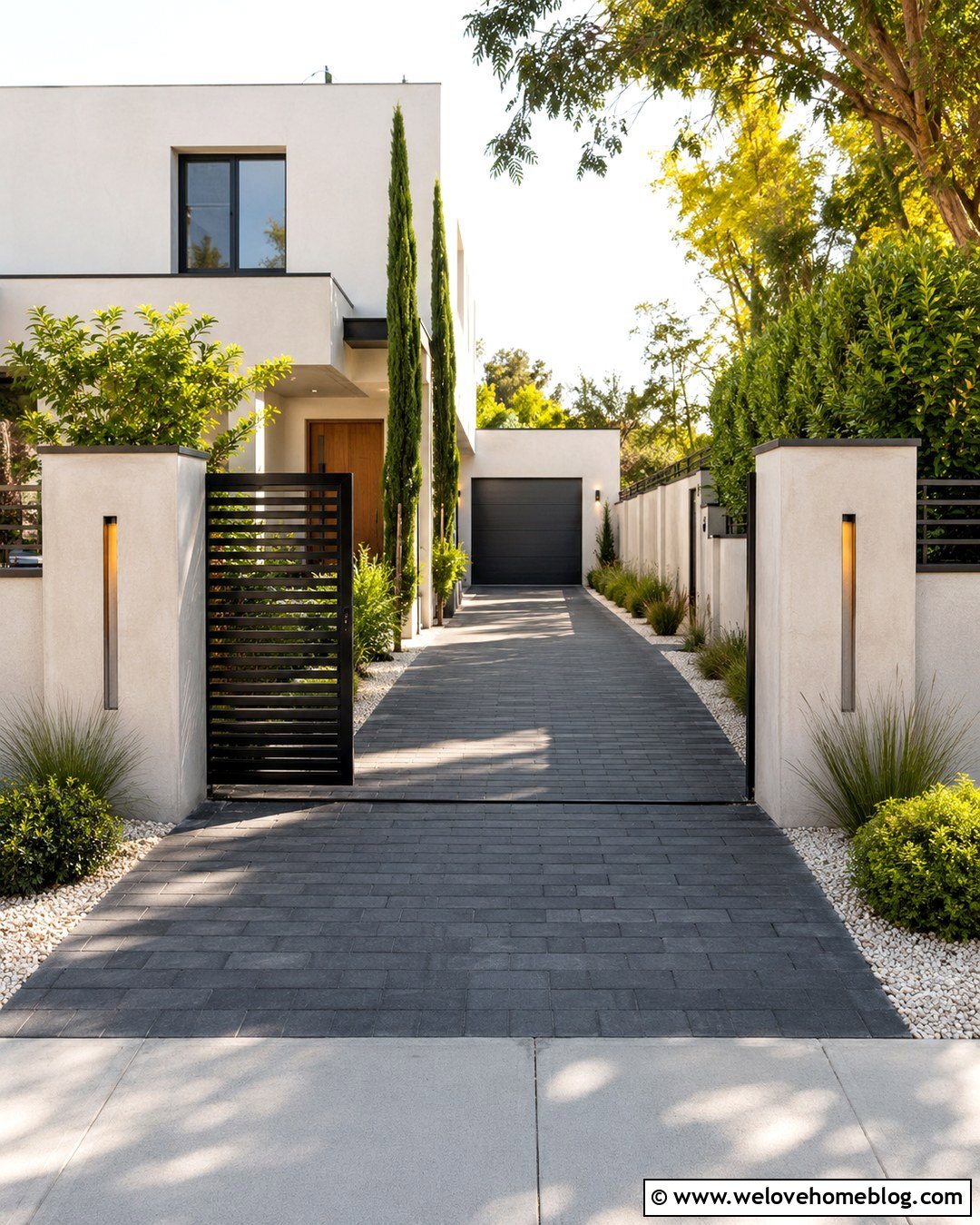 Side Yard Driveway With Sliding Gate - 20 Side Yard Driveway Ideas