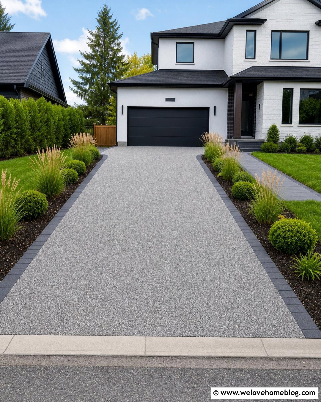 Silver Gray Resin Bound Driveway With Black Edging - 20 resin bound driveway ideas