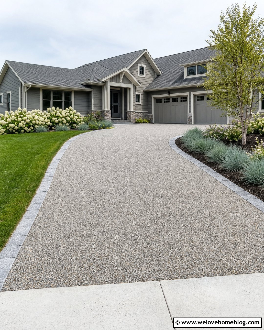 Silver Resin Driveway With Granite Edging