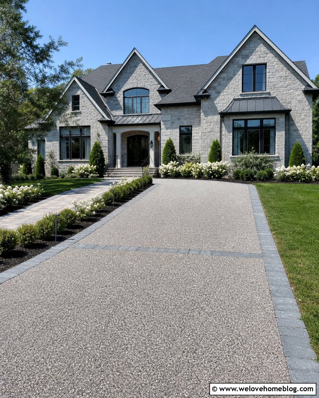 Silver Resin Driveway With Granite Setts - 40 resin driveway ideas
