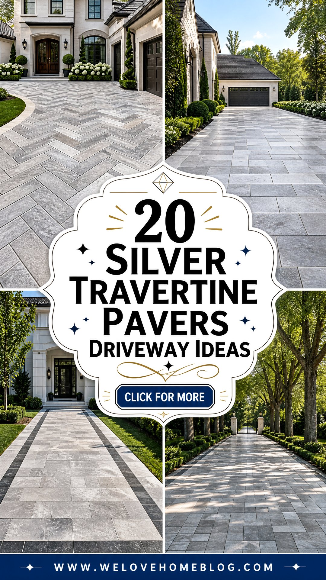 20 Silver Travertine Pavers Driveway Ideas for Luxe Exteriors - 20 Silver Travertine Pavers Driveway Ideas for Luxe Exteriors