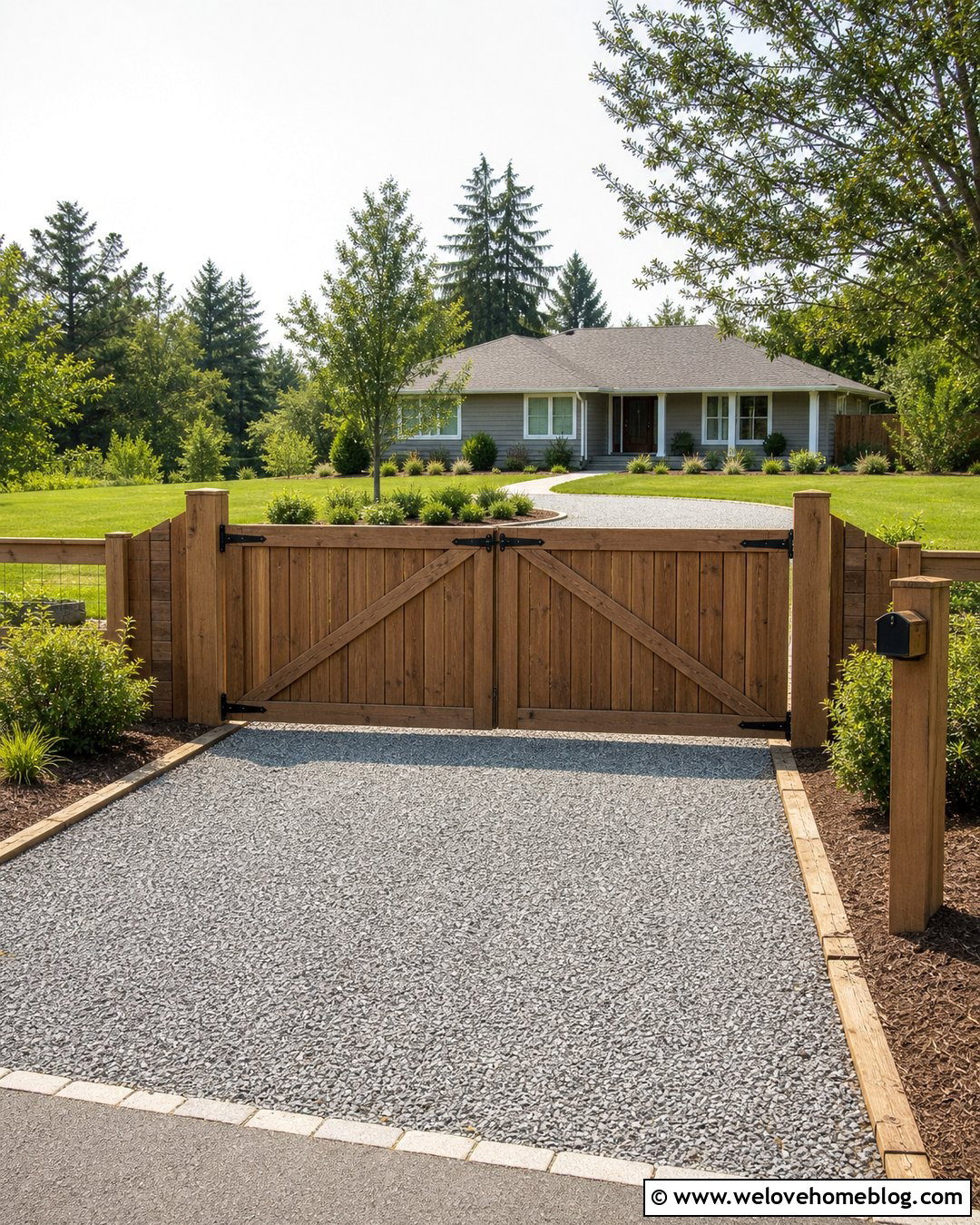 Simple Budget Wood Driveway Gate - 35 Wood Gates Driveway Ideas