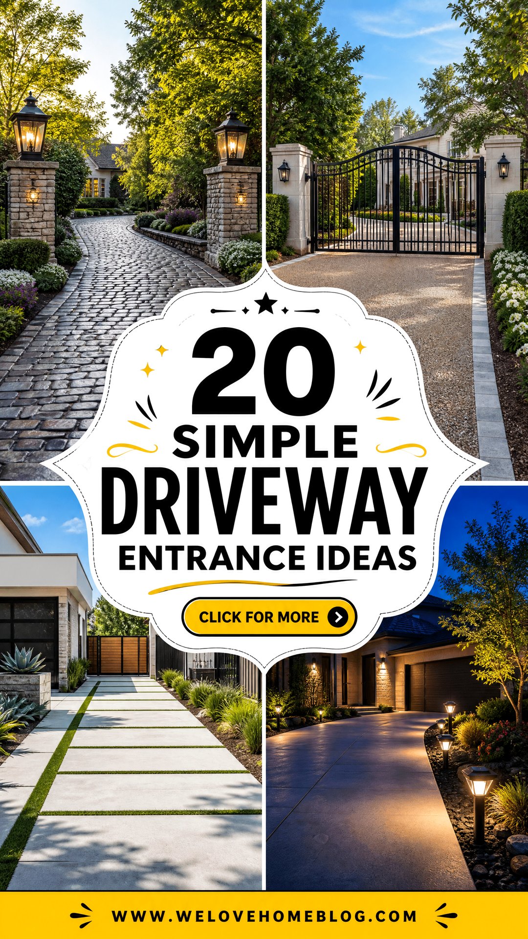 20 Simple Driveway Entrance Ideas for Instant Curb Appeal - 20 Simple Driveway Entrance Ideas for Instant Curb Appeal