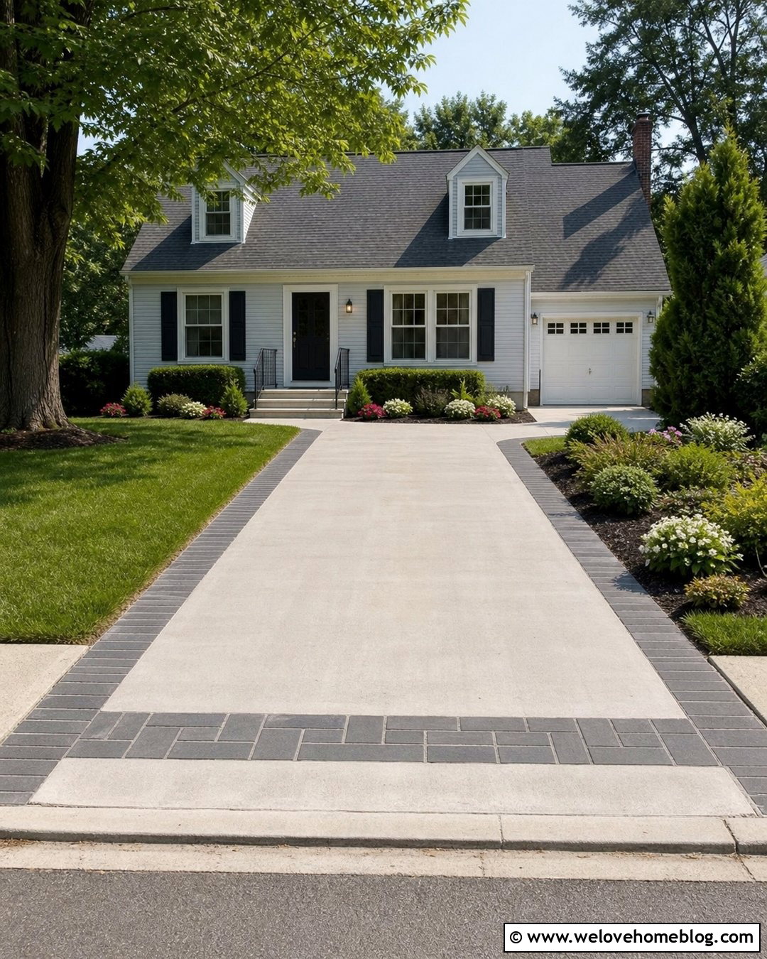 Simple Paver Border At Driveway End - 20 Pavers At End Of Driveway Ideas