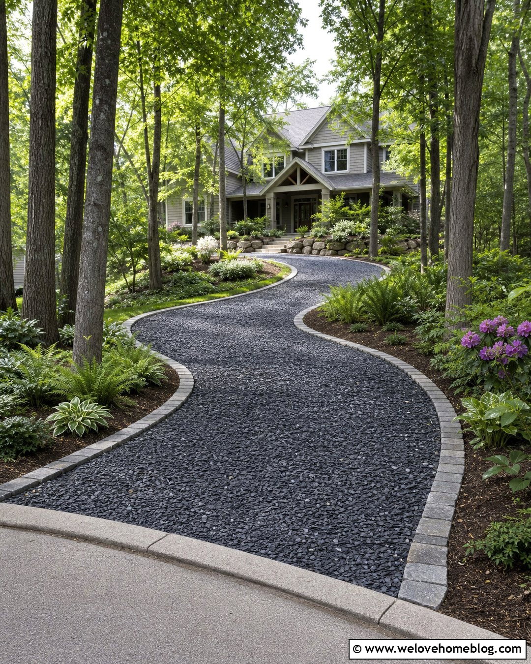 Slate Chip Driveway - 25 Driveway Stone Ideas
