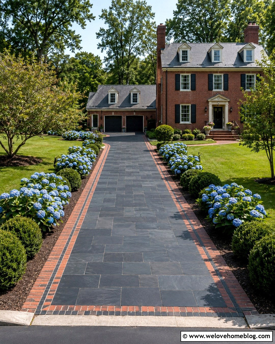 Slate Driveway With Brick Border - 20 Slate Driveway Ideas