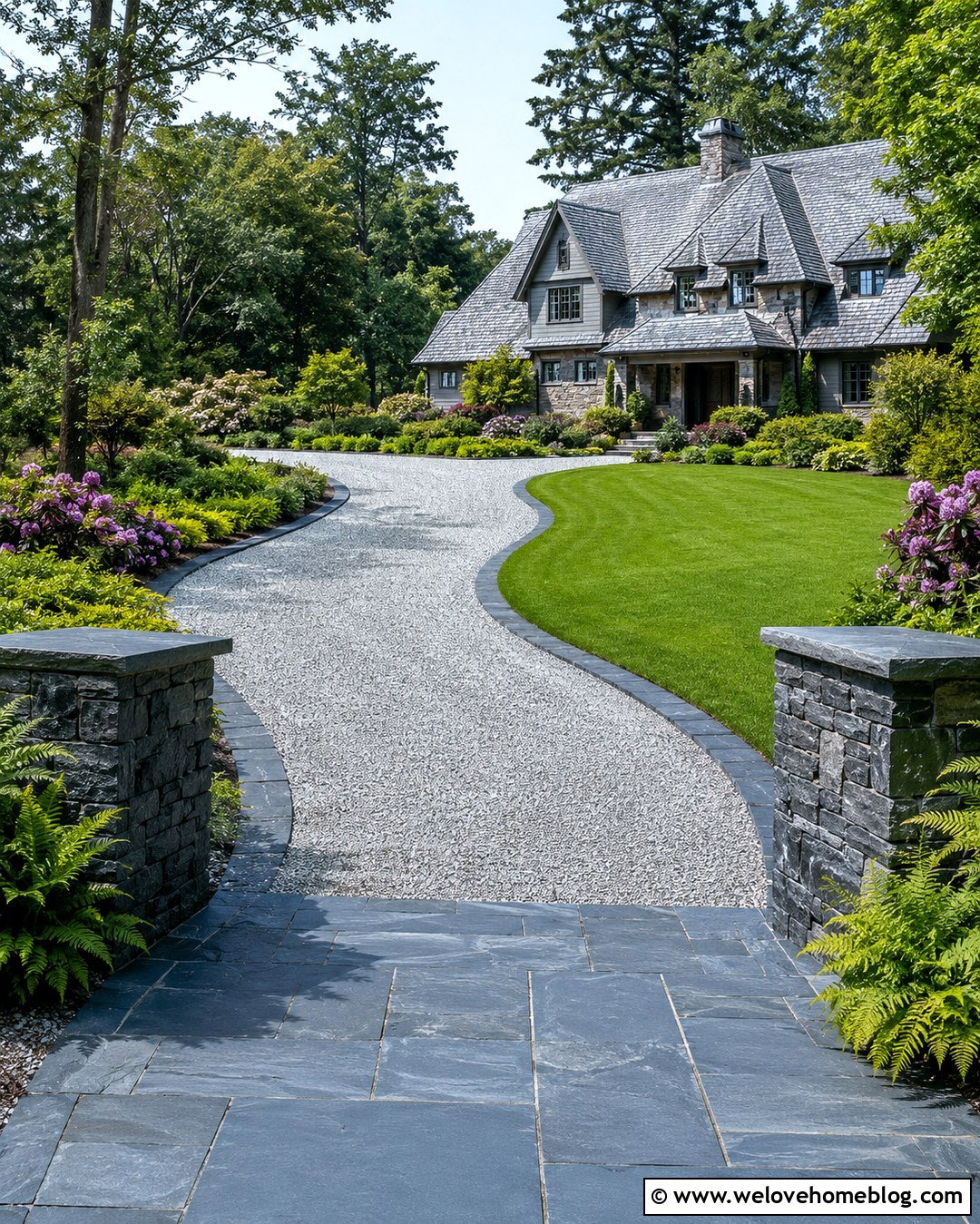 Slate Edged Gravel Manor Driveway