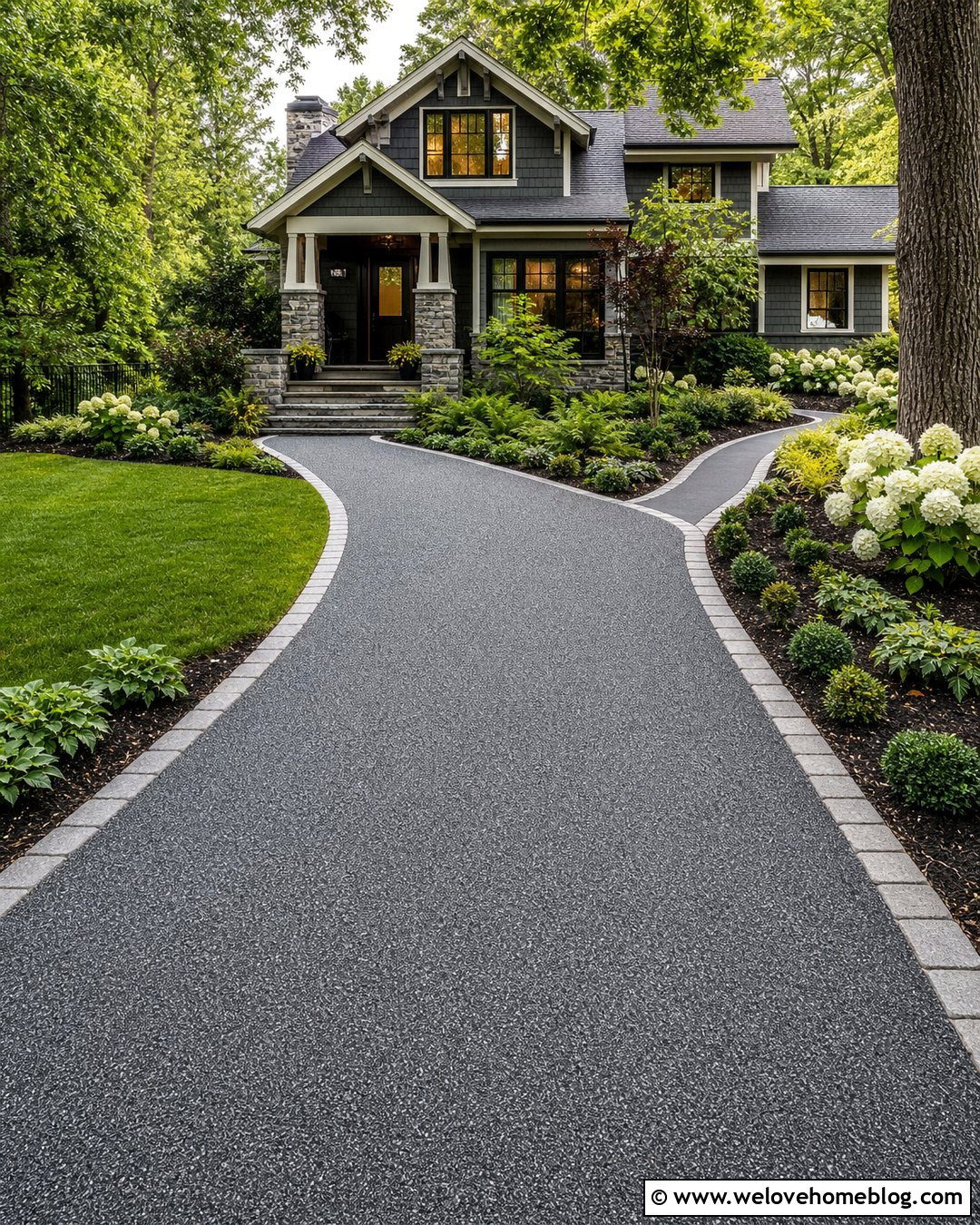 Slate Grey Resin Driveway With Granite Edging - 20 Grey Resin Driveway Ideas