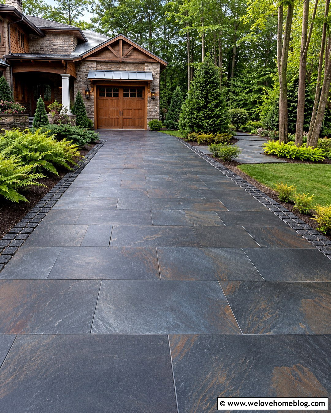 Slate Look Tile Driveway - 20 Tile Driveway Ideas