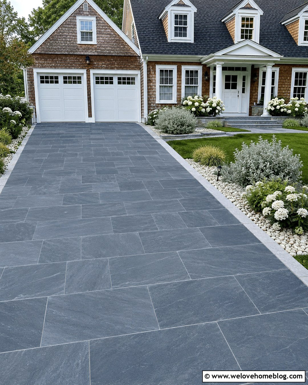 Slate Look Tiled Driveway - 20 Tiled Driveway Ideas