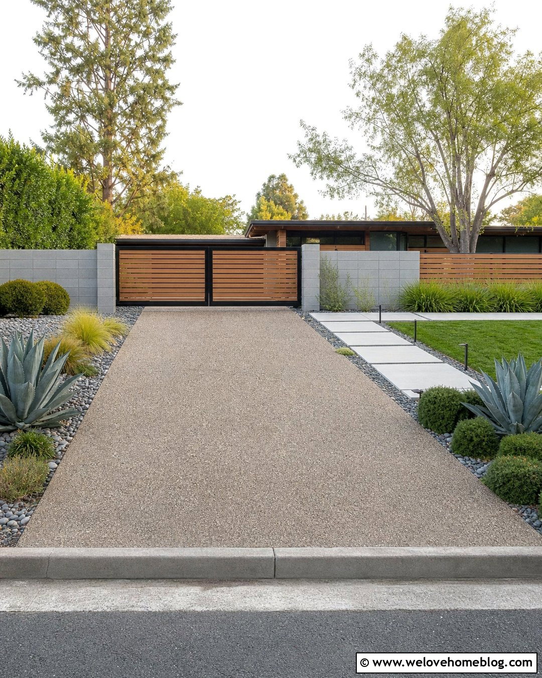 Slatted Composite Driveway Gate - 20 Composite Driveway Gates Ideas