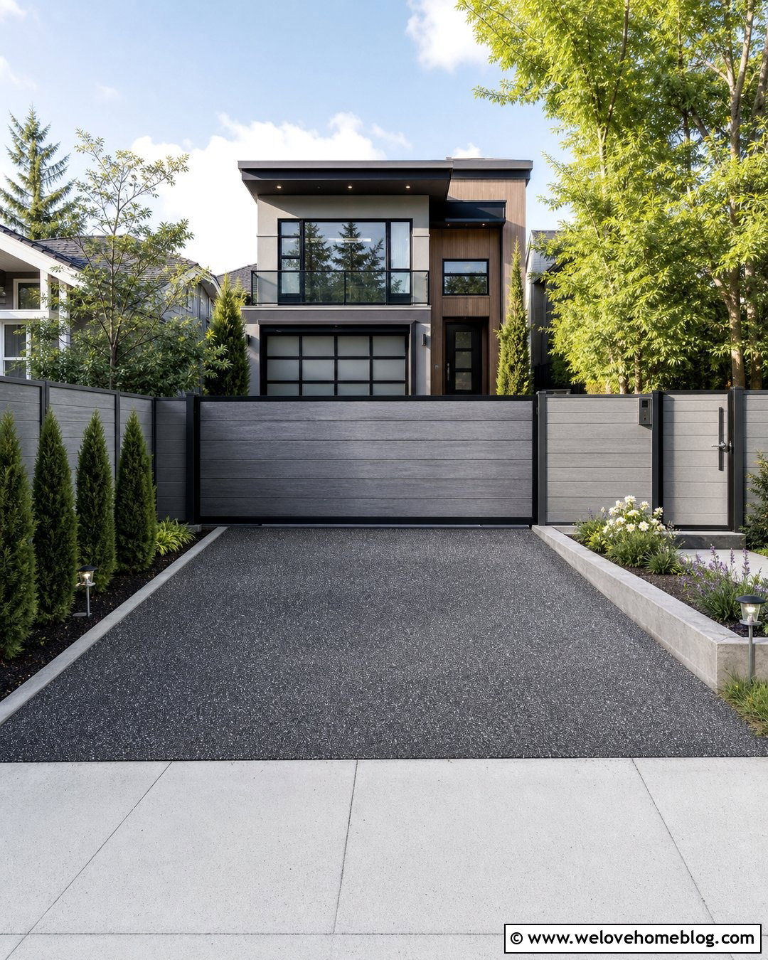 Sliding Composite Driveway Gate - 20 Modern Composite Driveway Gates Ideas