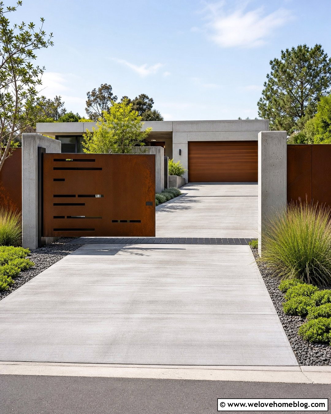 Sliding Corten Steel Driveway Gate - 20 Corten Steel Driveway Gates Ideas