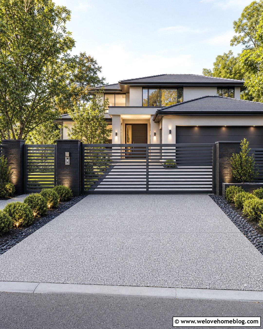 Sliding Gate With Built In Address Sign - 35 sliding gate driveway ideas