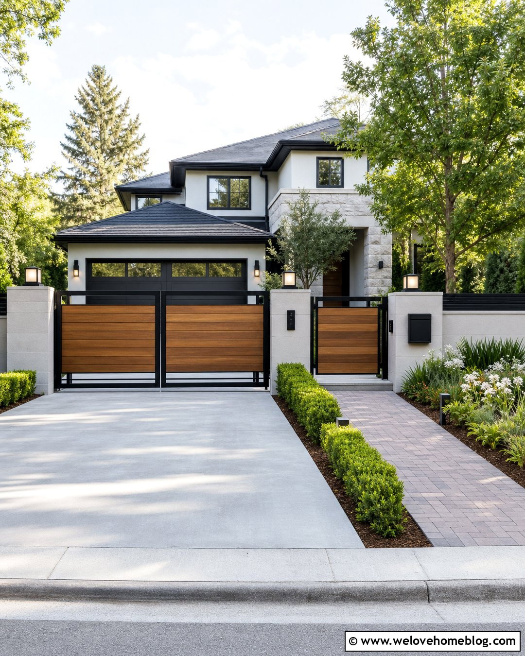 Sliding Gate With Matching Pedestrian Gate