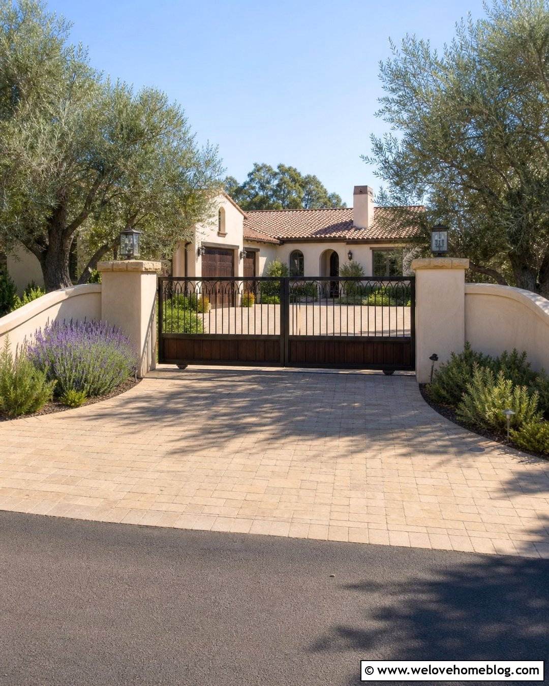 Sliding Gate With Mediterranean Driveway - 35 sliding gate driveway ideas