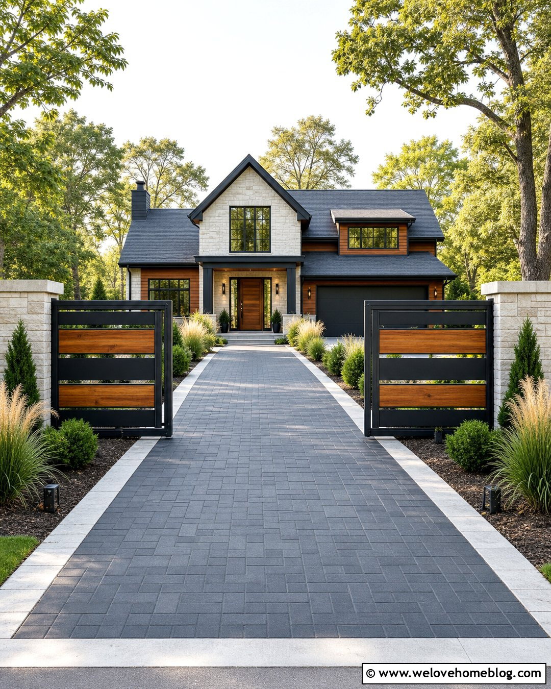 Sliding Gate With Metal And Wood Panels - 35 sliding gate driveway ideas