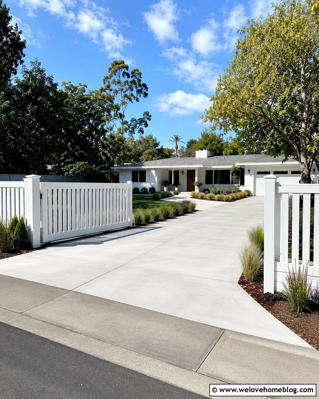 Sliding Picket Fence Driveway Gate - 20 Picket Fence Driveway Gate Ideas