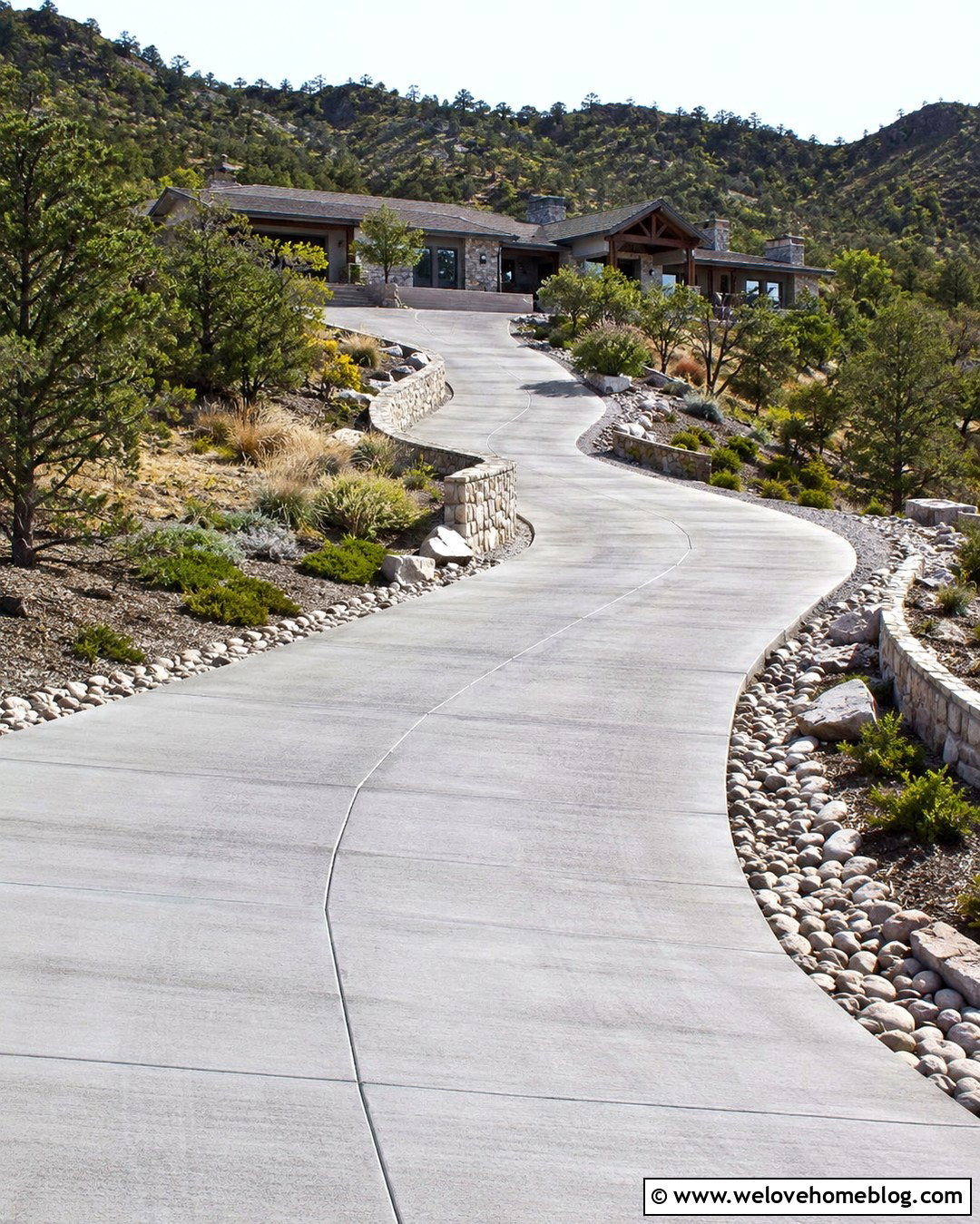 Sloped Concrete Acreage Driveway - 20 Acreage Driveway Ideas