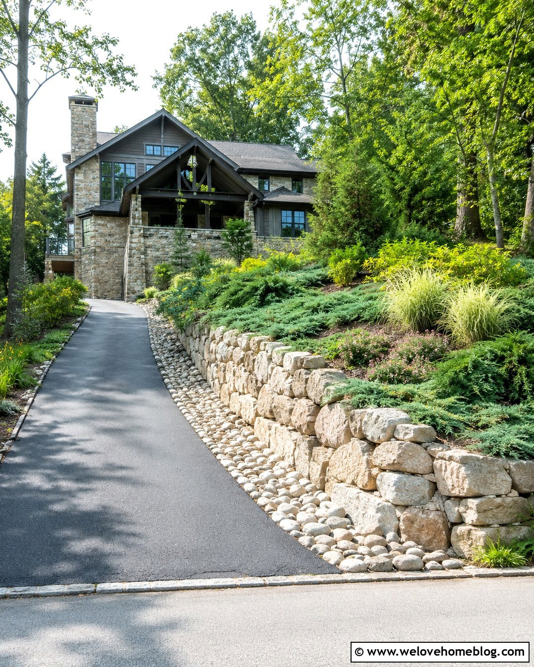 Sloped Driveway Garden Bed With Retaining Wall - 20 garden bed along driveway ideas