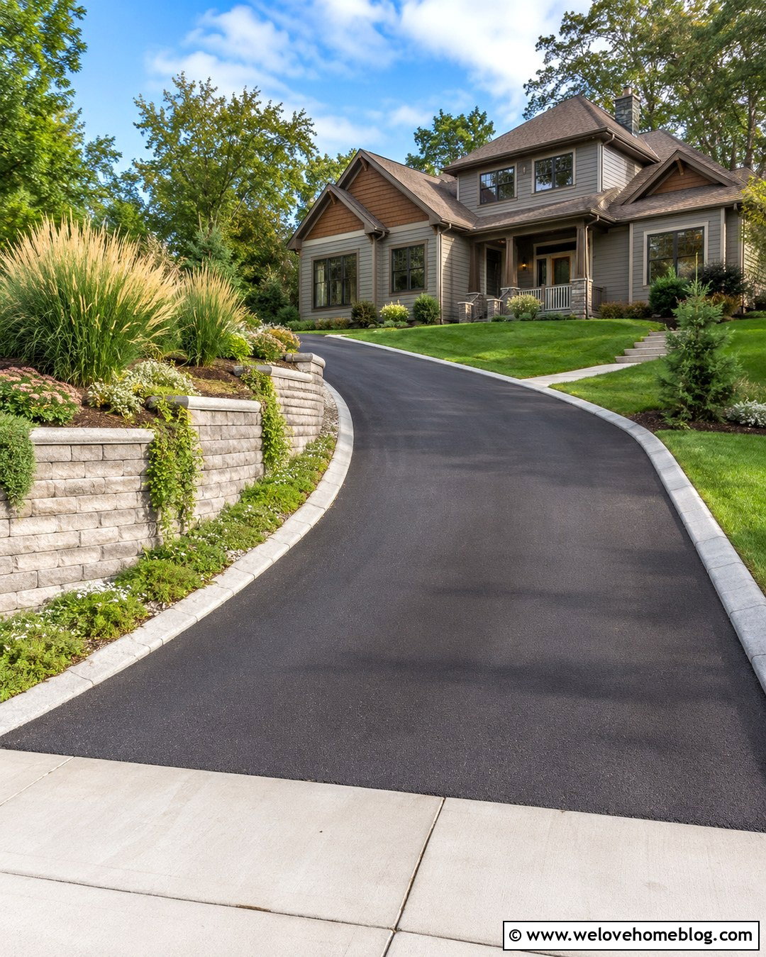 Sloped Driveway Retaining Wall With Concrete Blocks - 20 Sloped Driveway Retaining Wall Ideas